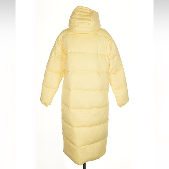 NWT Girlfriend Collective Banana Yellow Long Puffer Winter Coat Medium - Picture 2 of 9